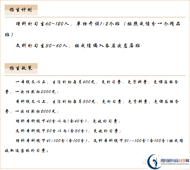 2022年涼山州越西中學高三招收復讀生嗎？