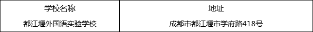 成都市都江堰外國(guó)語(yǔ)實(shí)驗(yàn)學(xué)校地址在哪里？