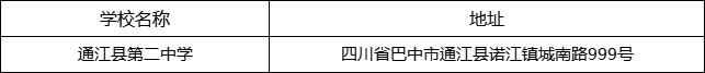 巴中市通江縣第二中學(xué)地址在哪里？