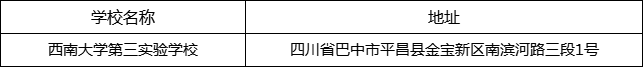 巴中市西南大學第三實驗學校地址在哪里？