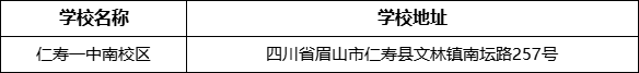 眉山市仁壽一中南校區(qū)學(xué)校地址在哪里？