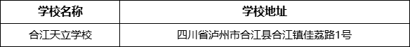 瀘州市合江天立學校地址在哪里？