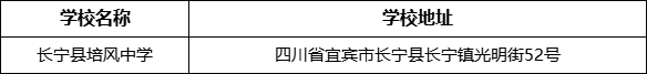 宜賓市長寧縣培風中學學校地址在哪里？