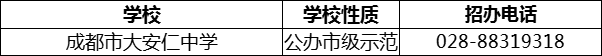 2024年成都市安仁中學(xué)招辦電話是多少？