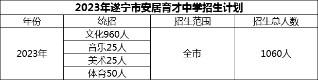 2024年遂寧市安居育才中學(xué)招生計劃是多少？