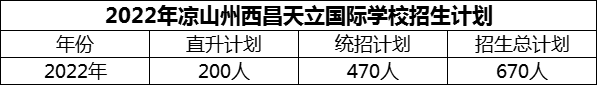 2024年涼山州西昌天立國際學(xué)校招生計劃是多少？